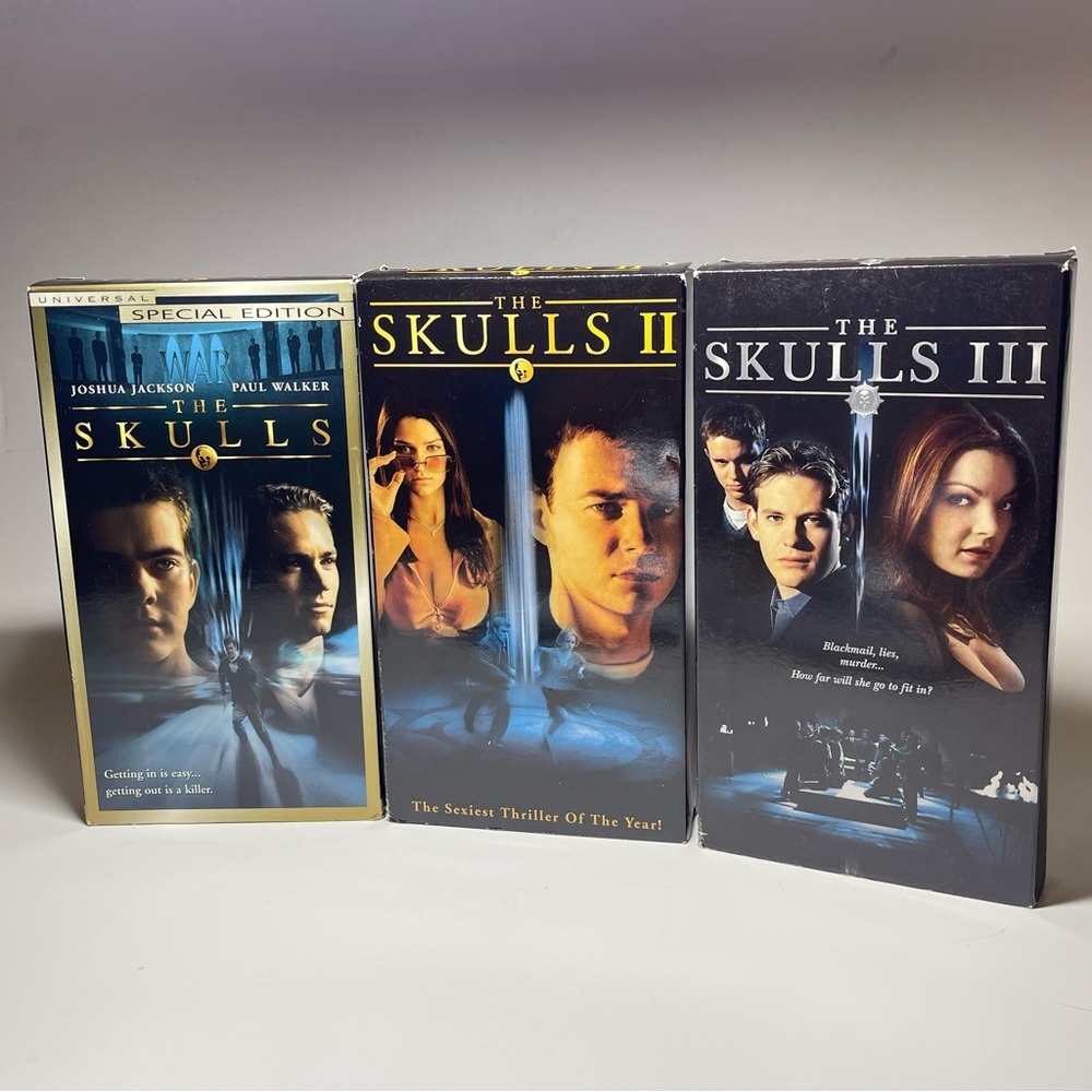 The Skulls 1 / 2 / 3 Horror VHS Lot Of 3 Tapes - Good Working Condition No Mold